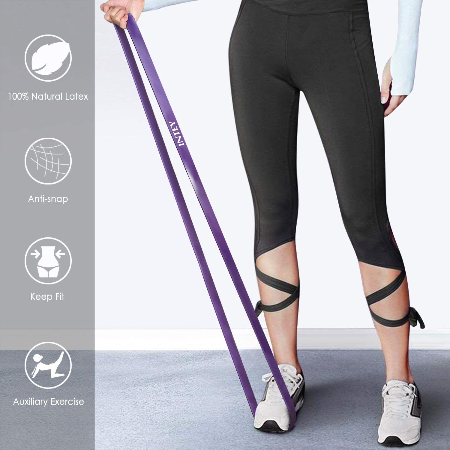 Dyna Band Resistance Exercise Band Gym Keep Fit Yoga Pilates Purple Strength Kit 